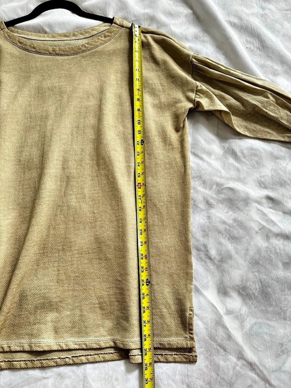 Pilcro Anthropologie Oversized Mixed Media Ruffle Sleeve Sweatshirt Top XL - Picture 9 of 9